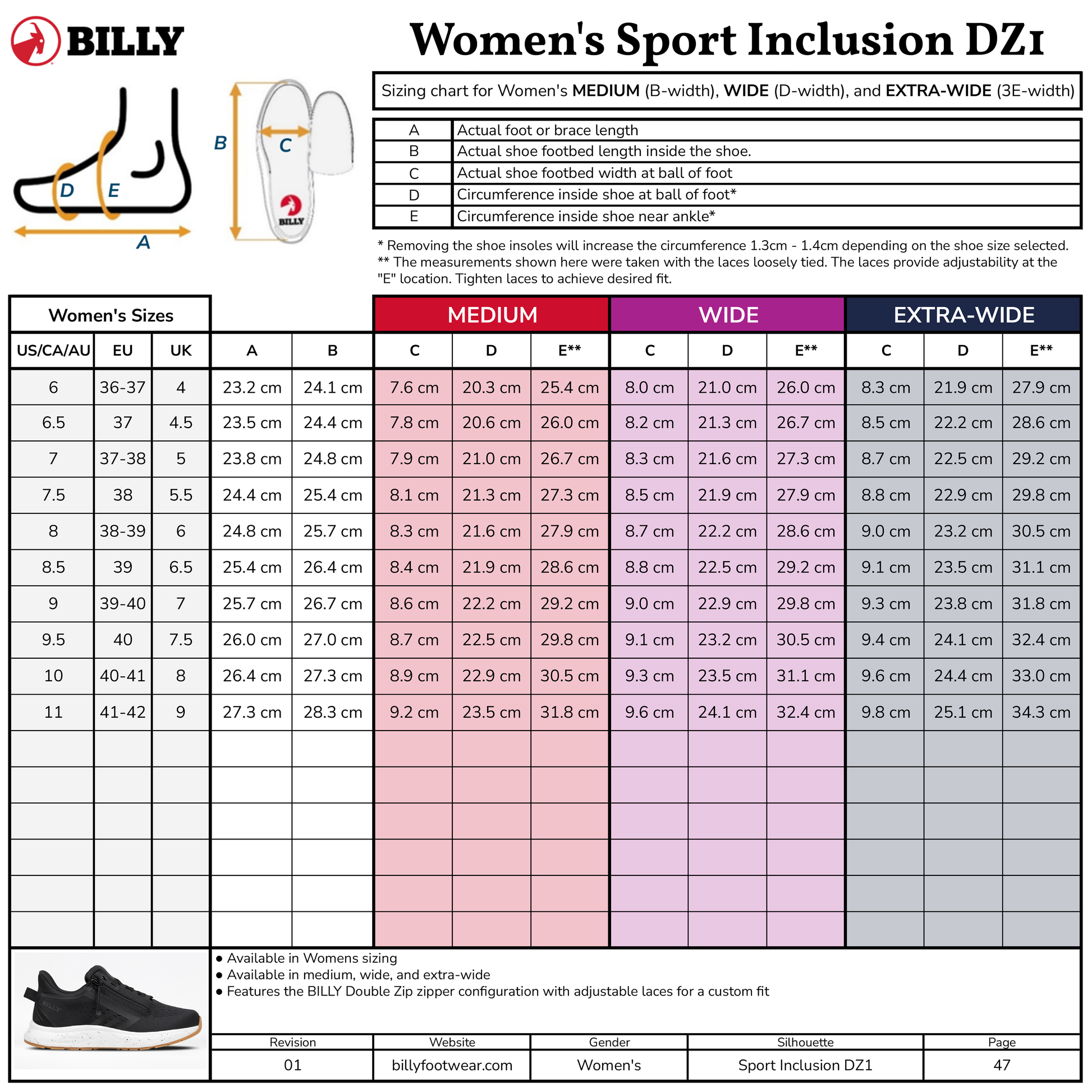  Women's Mauve/White/Plum BILLY Sport Inclusion DZ1