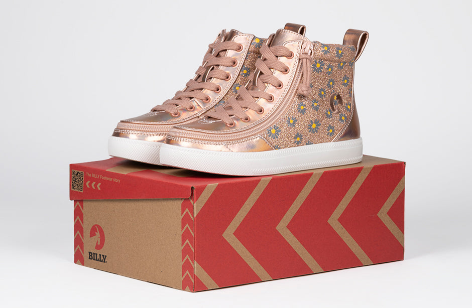  Rose Gold Daisy BILLY Classic Lace High Tops