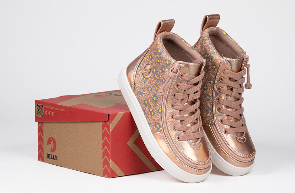  Rose Gold Daisy BILLY Classic Lace High Tops