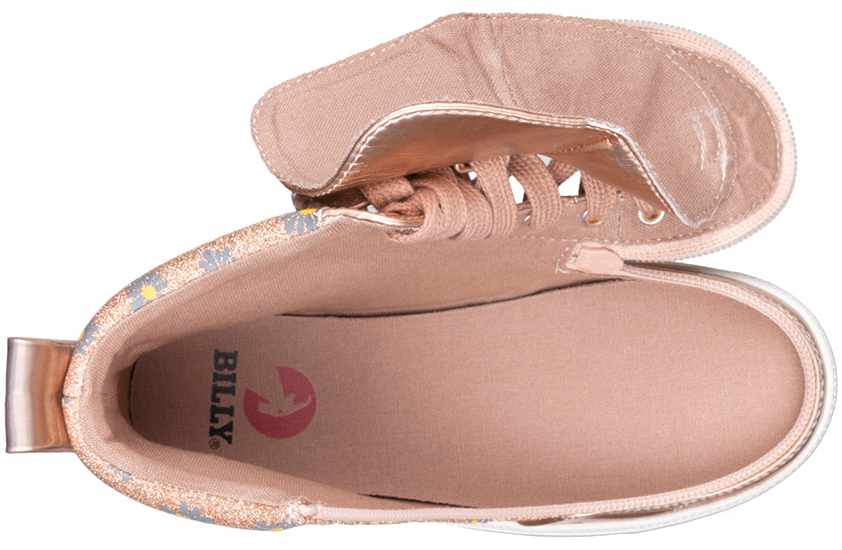  Rose Gold Daisy BILLY Classic Lace High Tops