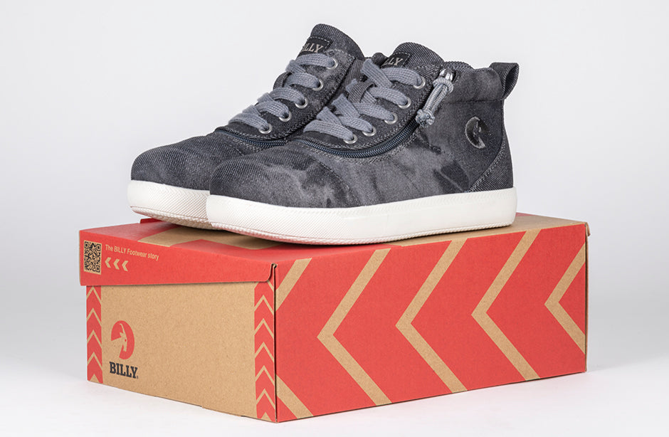  Black Acid Wash BILLY D|R II Short Wrap High Tops