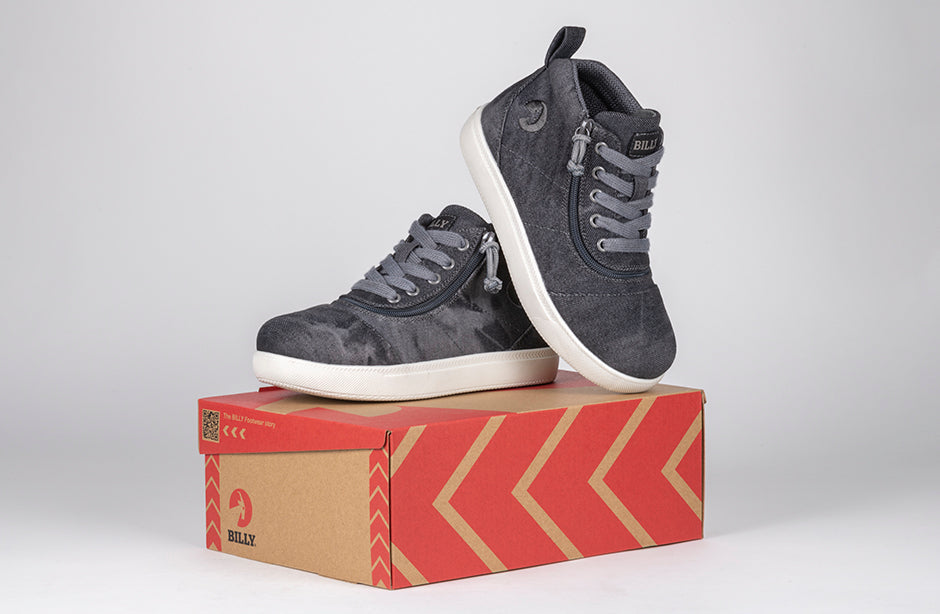  Black Acid Wash BILLY D|R II Short Wrap High Tops